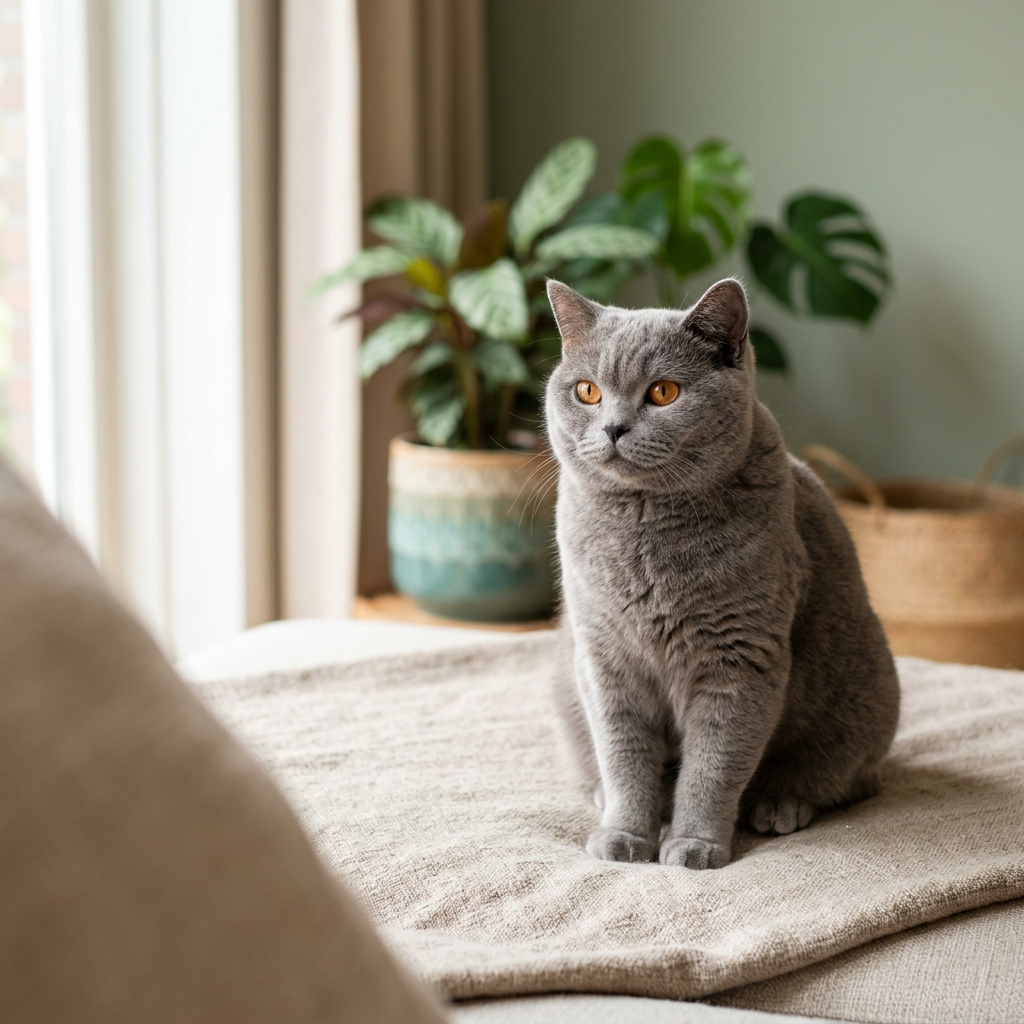 A healthy British Shorthair cat