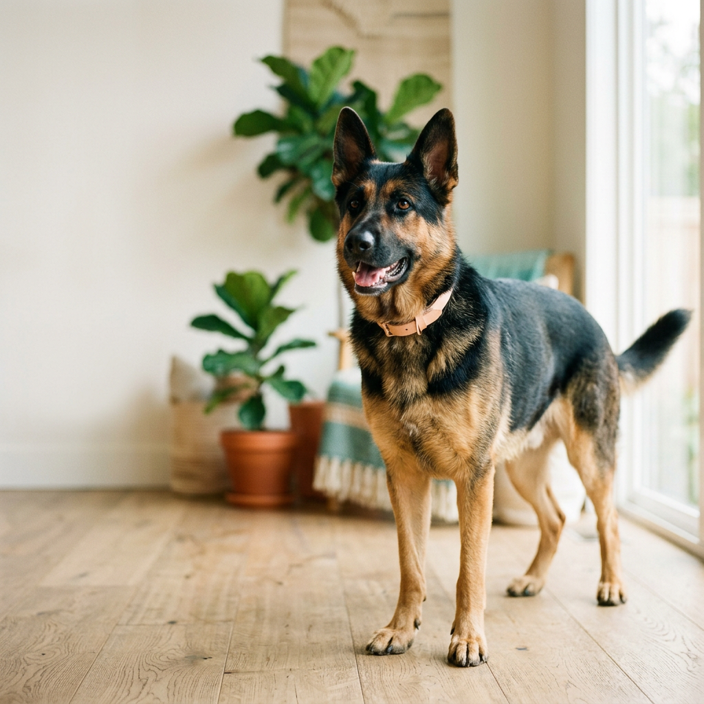 A healthy, alert German Shepherd