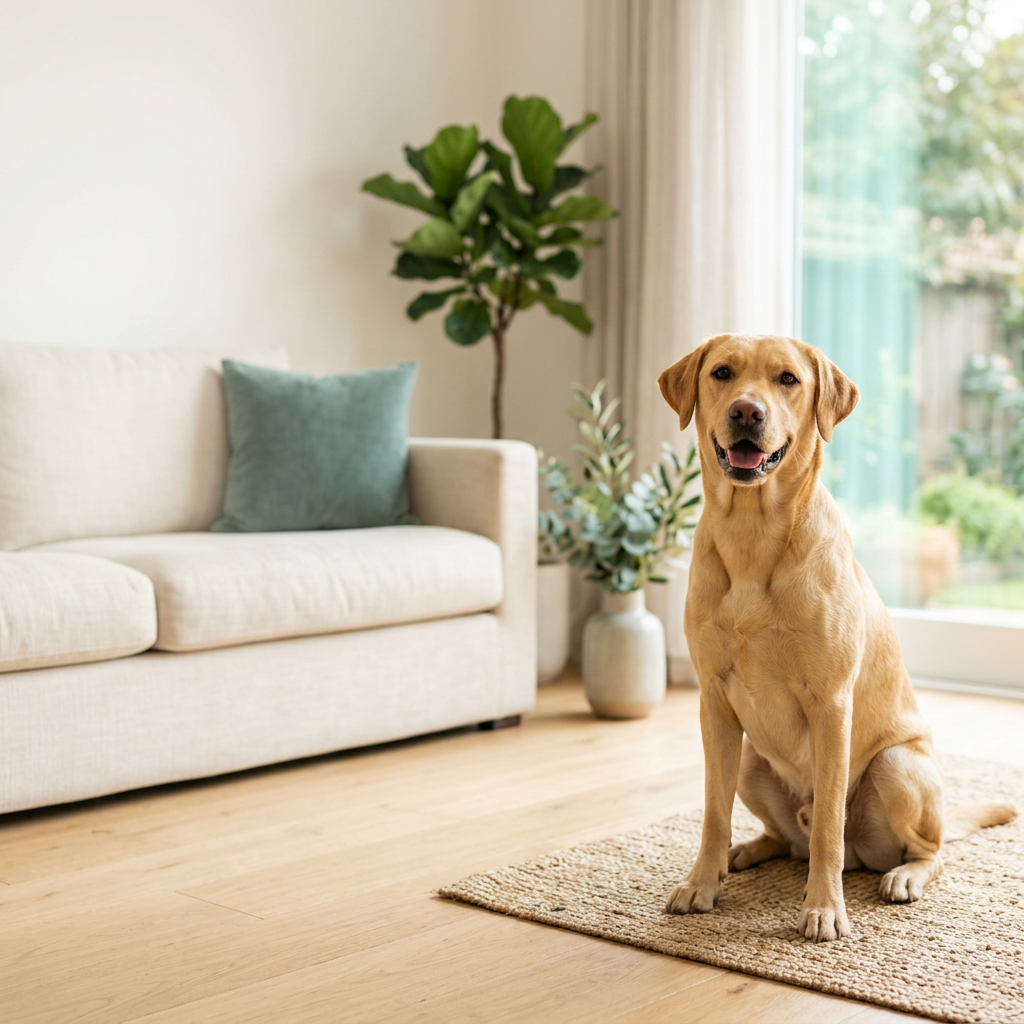A healthy, lean Labrador Retriever