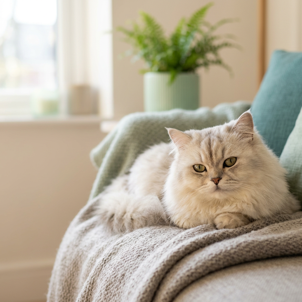 A well-groomed, healthy Persian cat