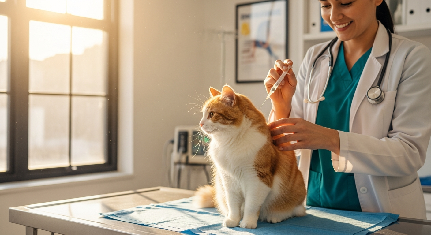 Happy puppy and kitten at a friendly Dubai vet for their vaccinations